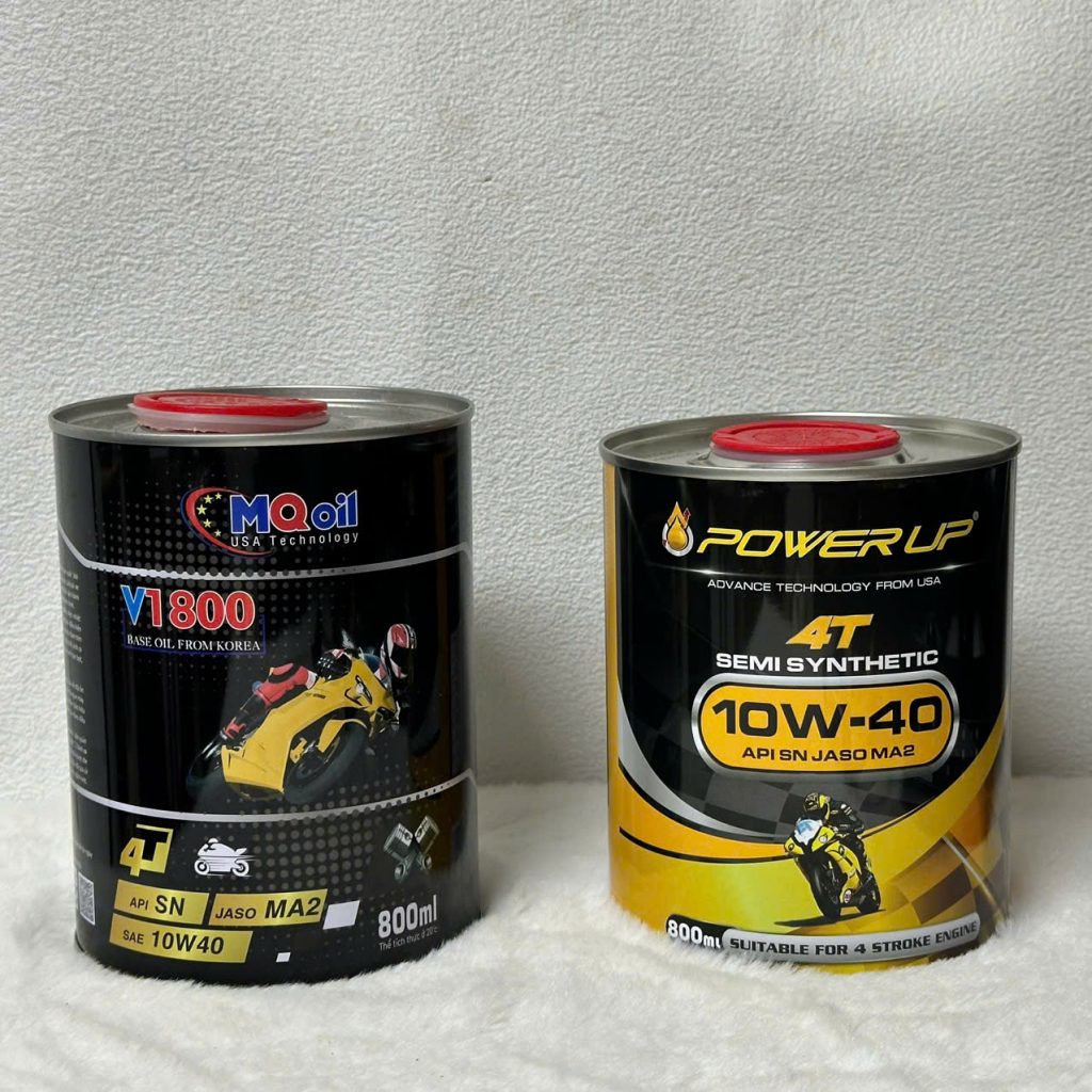 Nhớt Power Up với nhớt MQ Oil