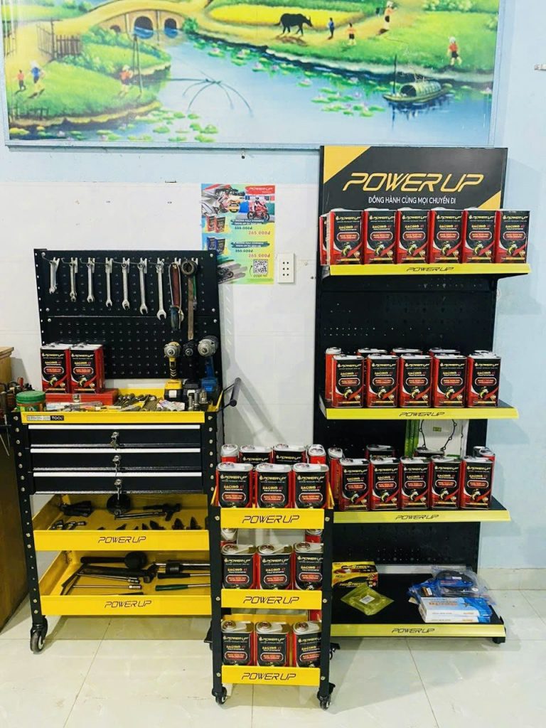 Các mẫu kệ nhớt Power Up từ kệ đứng đến kệ mini